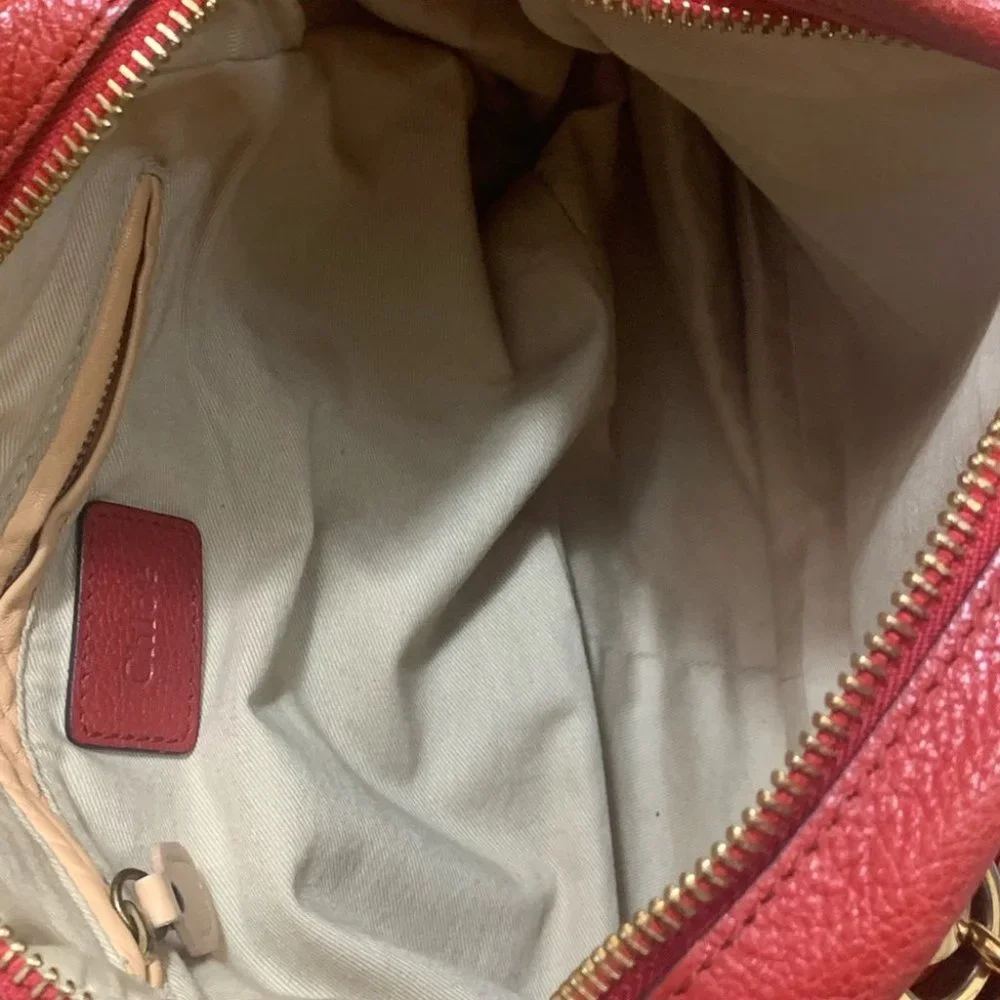 Chloé Paraty Shoulder Red Leather Bag